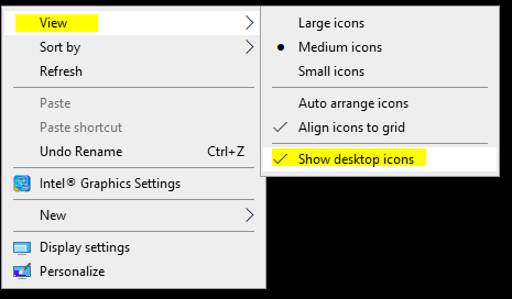 Desktop Icons Missing in Windows