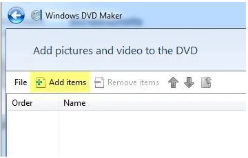 DVD Maker - Add Items