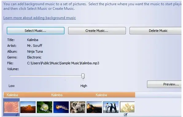 Microsoft Photo Story 3-Add Music