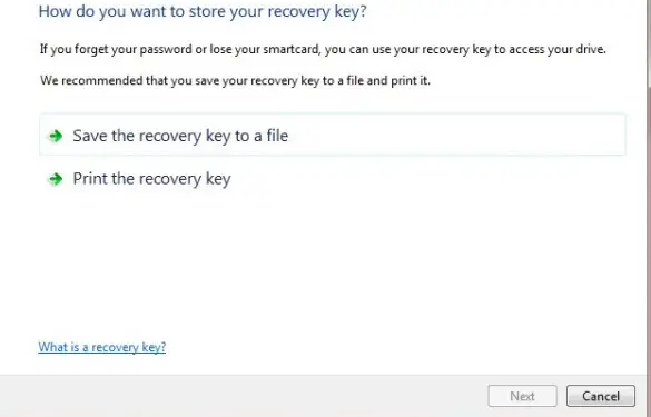 Store your recovery key