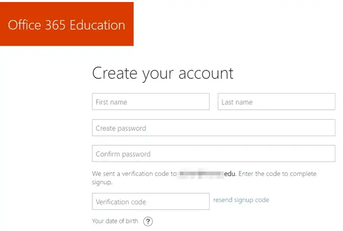 MS word Student free account