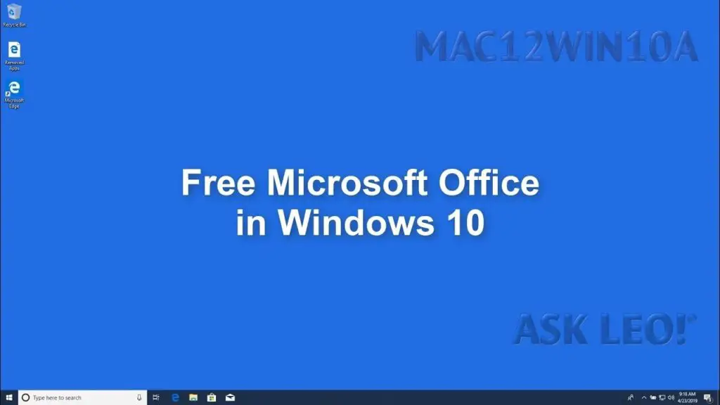 Free Microsoft Office in Windows 10