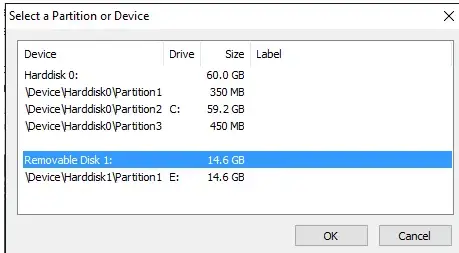 Partition or Device