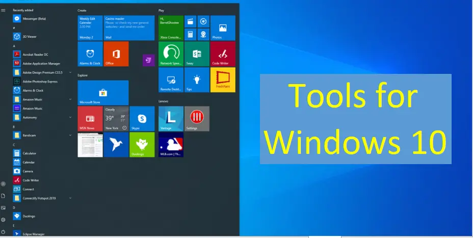 Tools for Windows 10